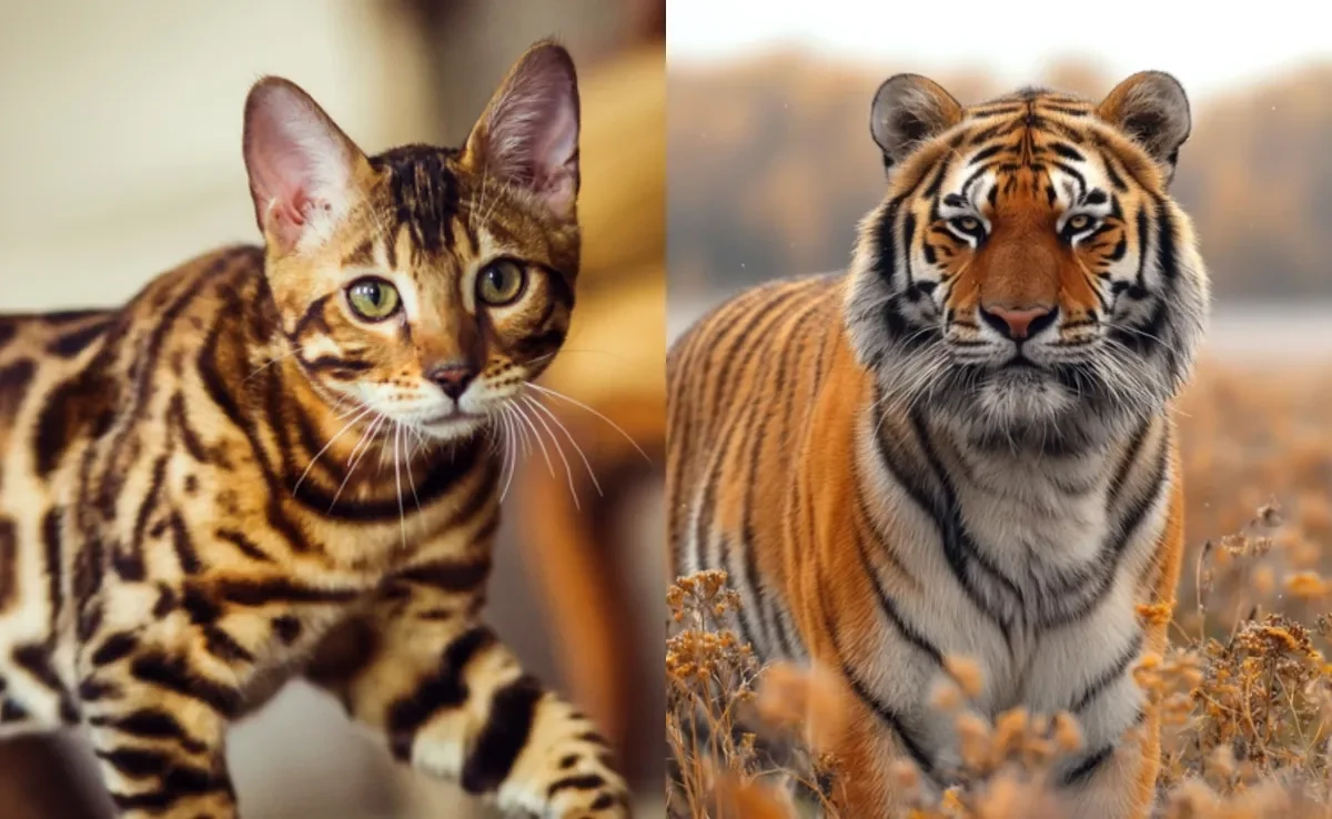 Gatos e tigres são animais diferentes, mas apresentam muitas semelhanças chocantes