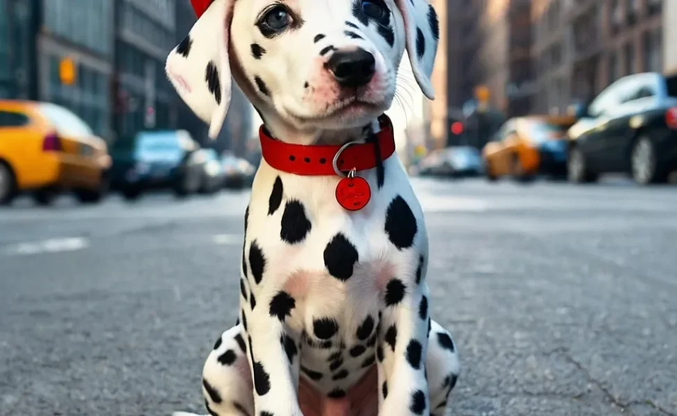 dálmata com chapéu vermelho