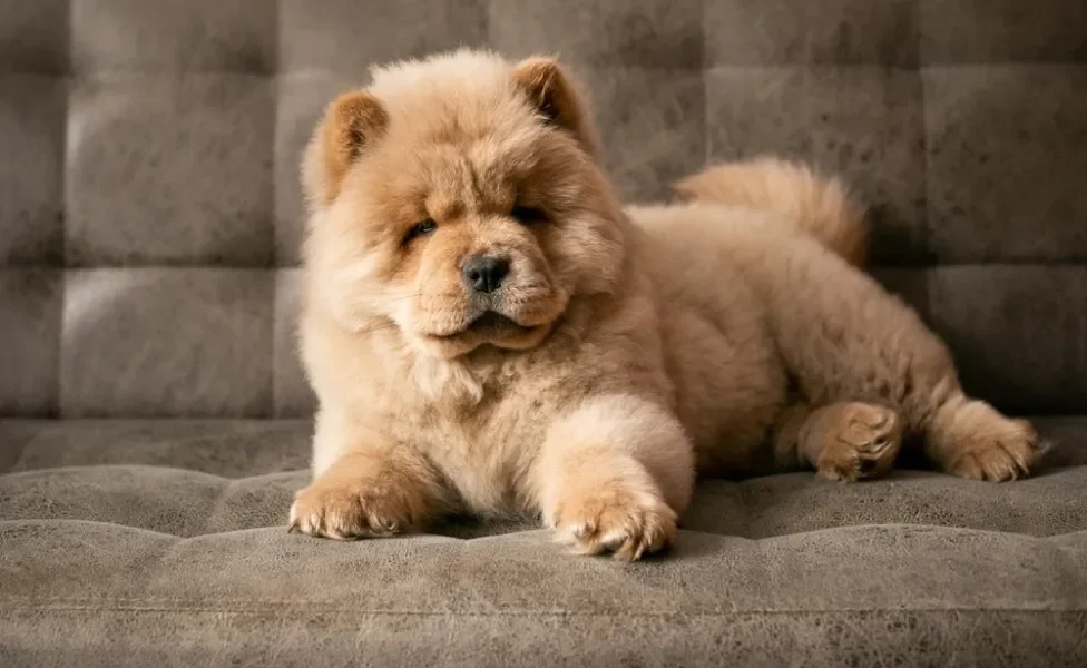 Chow Chow deitado no sofá