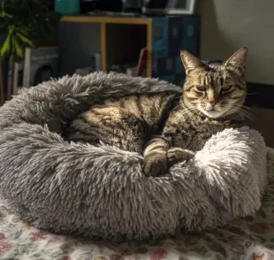 A cama para gato traz conforto e segurança ao animal