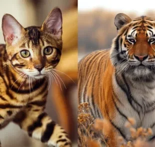 Gatos e tigres são animais diferentes, mas apresentam muitas semelhanças chocantes