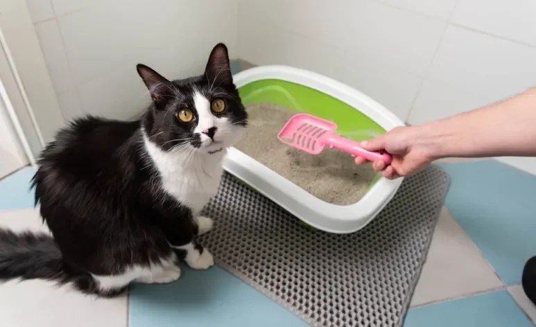 A caixa de areia de gato precisa ser higienizada constantemente para não dar mau cheiro